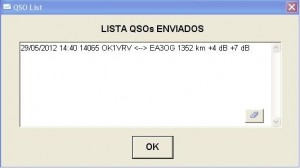 Figura 10 - Lista de QSOs enviados
